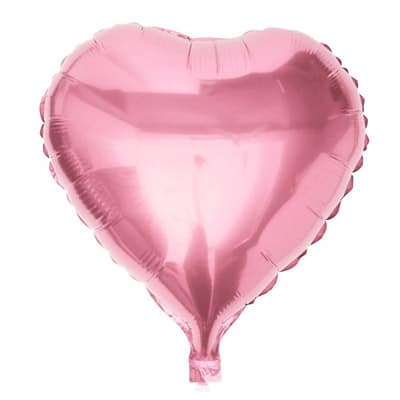 Pink heart-shaped helium balloon.